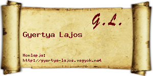 Gyertya Lajos névjegykártya